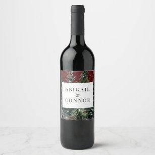 Étiquette Pour Bouteilles De Vin Tartan Russe Forêt Plaid Rouge Noir Vert Blanc
