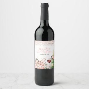 Étiquette Pour Bouteilles De Vin Tchin à l'Amour Rose Pâle Enterrement de Vie de Je