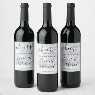 Étiquette Pour Bouteilles De Vin Tchin-Tchin à M. et Mme Winter Snow Script Mariage