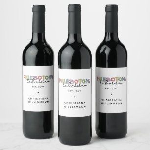 Étiquette Pour Bouteilles De Vin Technicien en pharmacie sur mesure PBT Phlebotomie