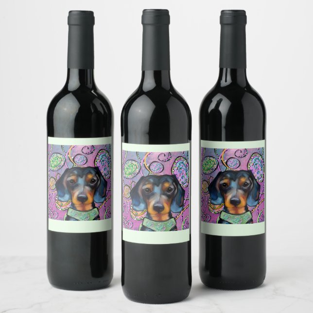 ÉTIQUETTE POUR BOUTEILLES DE VIN TECKEL  (Bouteilles)