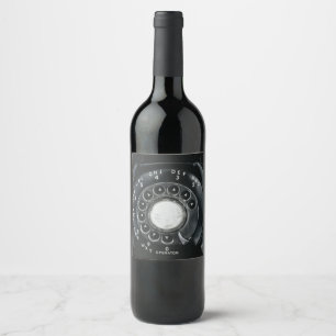 Étiquette Pour Bouteilles De Vin Téléphone rotatoire vintage