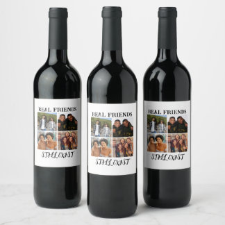 Étiquette Pour Bouteilles De Vin Température photo personnalisée "Les vrais amis ex
