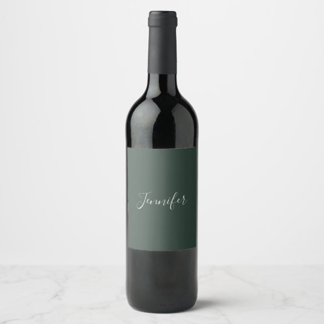 Étiquette Pour Bouteilles De Vin Tendance Celtique Vert Gris Moderne Ajouter Votre  (Devant)