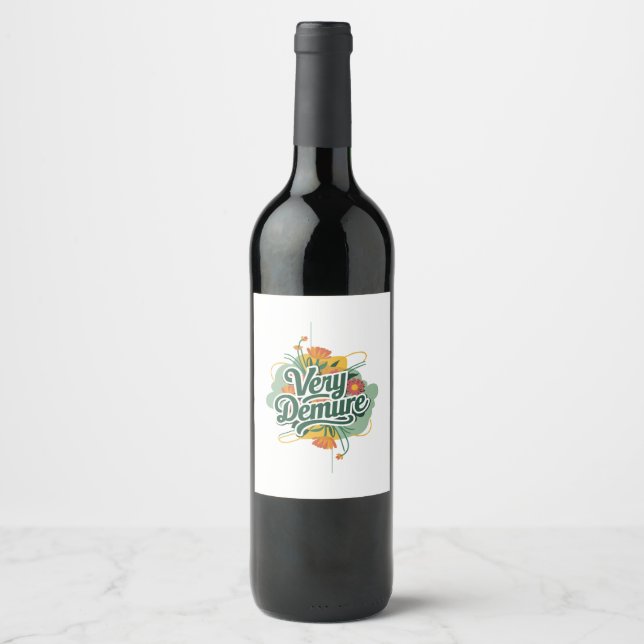 Étiquette Pour Bouteilles De Vin Tendance Très Délicate Très Réfléchie Délicate & R (Devant)