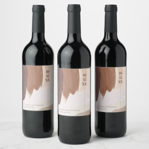 Étiquette Pour Bouteilles De Vin Terre Cuite Épicée   Étiquette de Vin de Mariage M