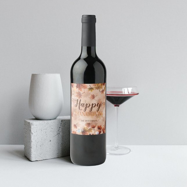 Étiquette Pour Bouteilles De Vin Terre Rustique Chaude Feuilles d'Automne Action de (Créateur téléchargé)