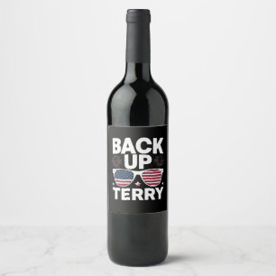 Étiquette Pour Bouteilles De Vin Terry de secours drôle 4 juillet feu d'artifice pa