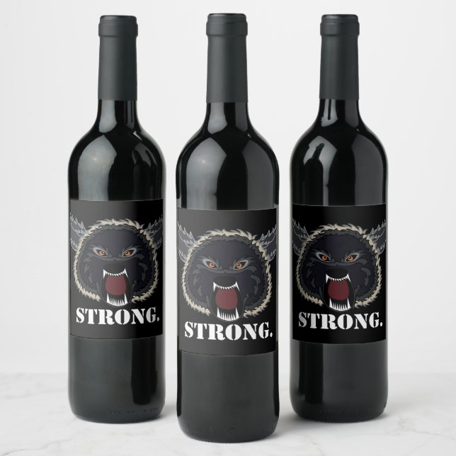 Étiquette Pour Bouteilles De Vin Tête de loup (Bouteilles)