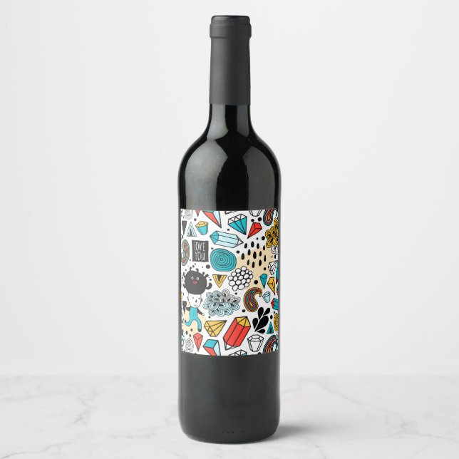 Étiquette Pour Bouteilles De Vin Tête folle (Devant)