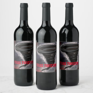 ÉTIQUETTE POUR BOUTEILLES DE VIN TEXAS TWISTER