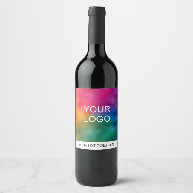 Étiquette Pour Bouteilles De Vin Texte de logo d'entreprise personnalisable Ici Ten (Devant)