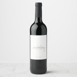 Étiquette Pour Bouteilles De Vin Texte de mariage blanc Noms personnalisés Pervench