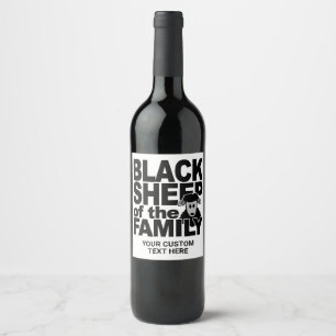 Étiquette Pour Bouteilles De Vin Texte personnalisé "Mouton noir"