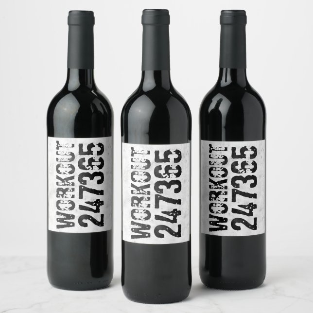 Étiquette Pour Bouteilles De Vin Texte usé et rayé Workout 247365 rustique (Bouteilles)