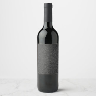 Étiquette Pour Bouteilles De Vin Texture en cuir noir