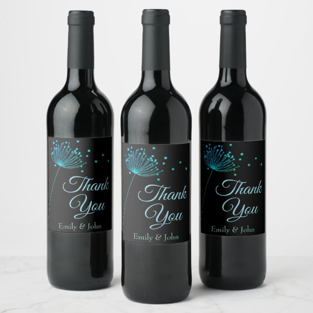 Étiquette Pour Bouteilles De Vin Thank you wine bottle favours (Bouteilles)