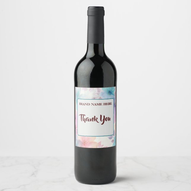 Étiquette Pour Bouteilles De Vin Thank You Wine Label – Elegant Appreciation Gift (Devant)
