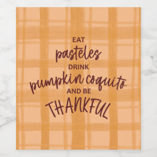 Étiquette Pour Bouteilles De Vin Thanksgiving Coquito