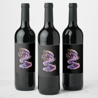 Étiquette Pour Bouteilles De Vin Thé avec l'Univers