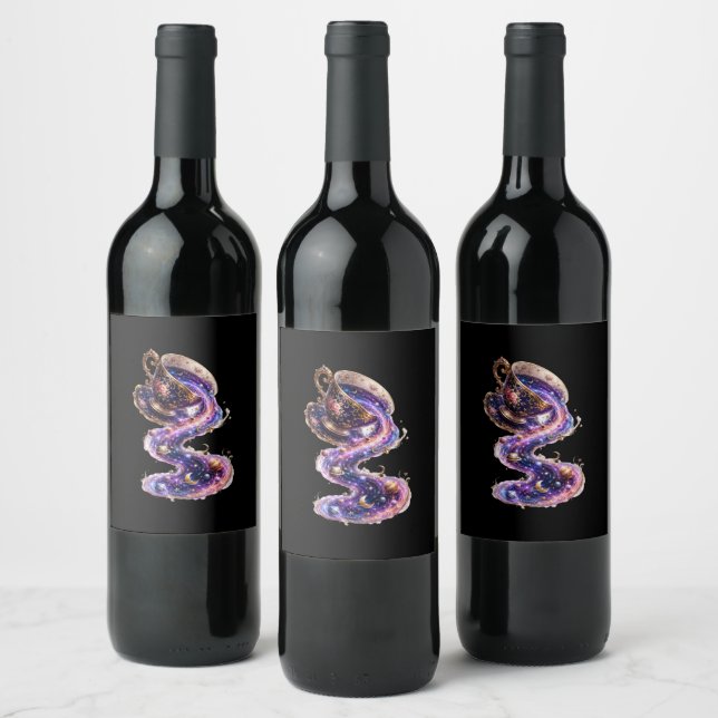 Étiquette Pour Bouteilles De Vin Thé avec l'Univers (Bouteilles)