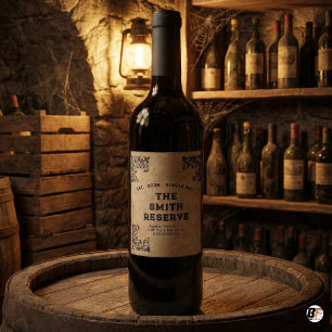 Étiquette Pour Bouteilles De Vin "The Smith Reserve" Personnalisé Vieilli Vintage