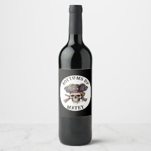 Étiquette Pour Bouteilles De Vin Thème de fête pirate Adulte Capitaine de navire Cr
