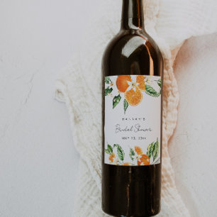 Étiquette Pour Bouteilles De Vin Thème de mariage citrus pour fête prénuptiale