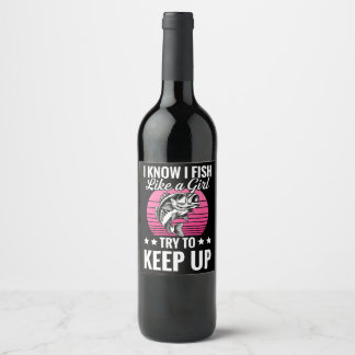 Étiquette Pour Bouteilles De Vin Thème de pêche amusant