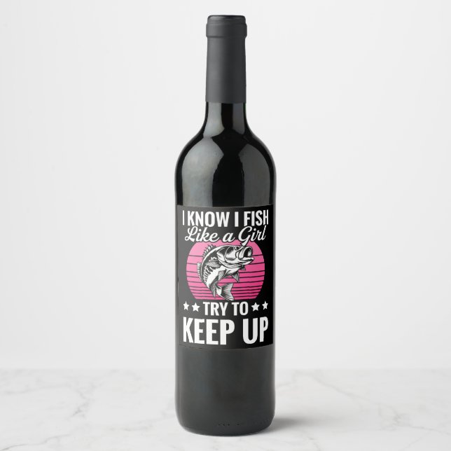 Étiquette Pour Bouteilles De Vin Thème de pêche amusant (Devant)