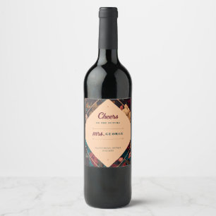 Étiquette Pour Bouteilles De Vin Thème floral sombre et riche pour Baby Shower de m