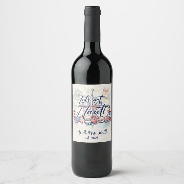 Étiquette Pour Bouteilles De Vin Thème nautique (Devant)