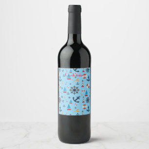 Étiquette Pour Bouteilles De Vin Thème nautique Thunder_Cove