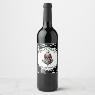 Étiquette Pour Bouteilles De Vin Thème pirate Fête Peau Adulte Nautique