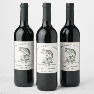 Étiquette Pour Bouteilles De Vin Thème Poisson Fête de Bachelor Personnalisée pour