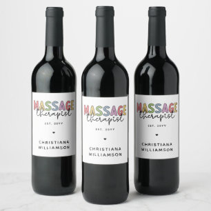 Étiquette Pour Bouteilles De Vin Thérapeute de massage sur mesure Offres de masso