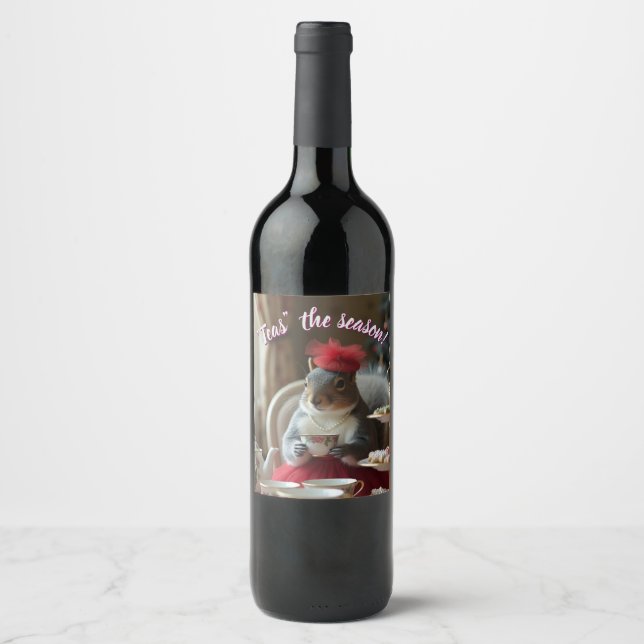 Étiquette Pour Bouteilles De Vin "Thés" la saison (Devant)