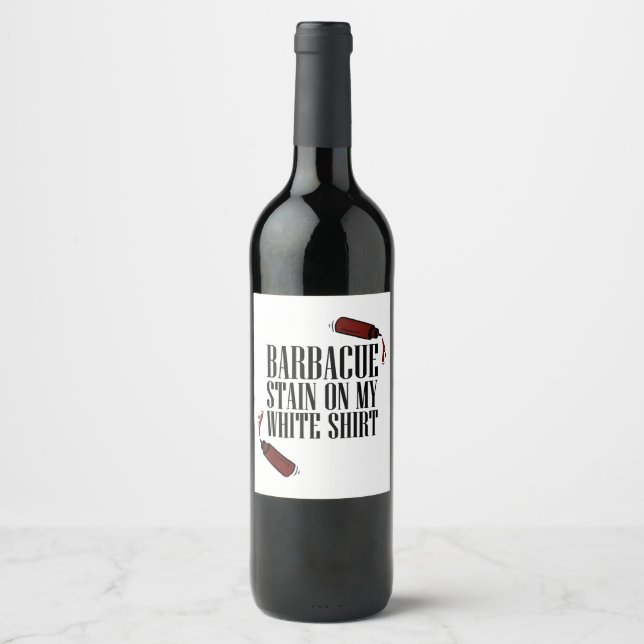 Étiquette Pour Bouteilles De Vin Tige barbecue sur mon blanc (Devant)