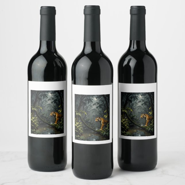 Étiquette Pour Bouteilles De Vin Tiger Art (Bouteilles)