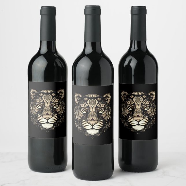 Étiquette Pour Bouteilles De Vin Tigre d'or (Bouteilles)