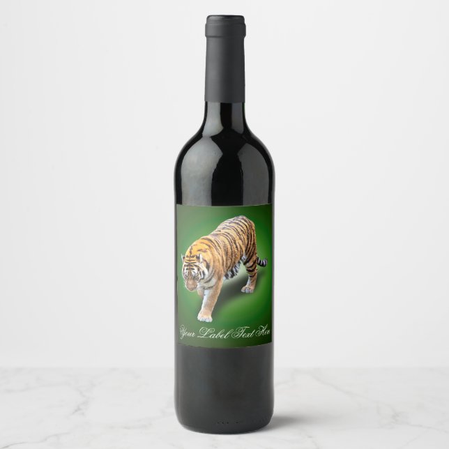 ÉTIQUETTE POUR BOUTEILLES DE VIN TIGRE EN DIRECTION YOUR (Devant)