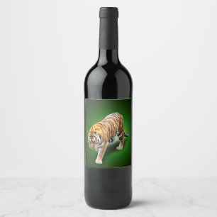 ÉTIQUETTE POUR BOUTEILLES DE VIN TIGRE EN DIRECTION YOUR