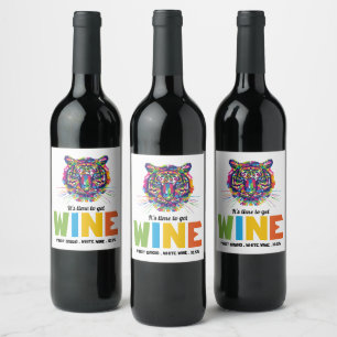 Étiquette Pour Bouteilles De Vin Tigre sauvage
