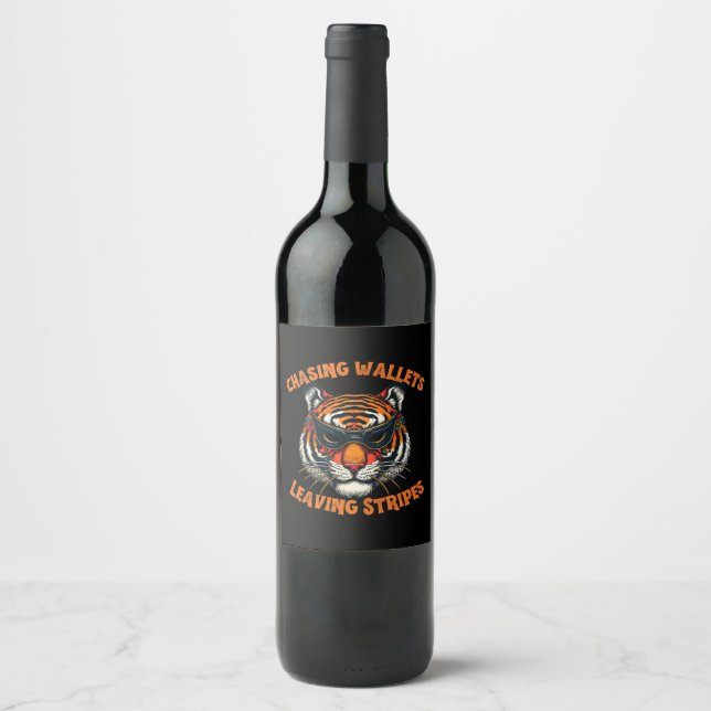 Étiquette Pour Bouteilles De Vin Tigre voleur (Devant)