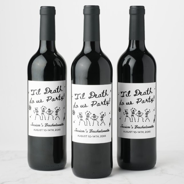 Étiquette Pour Bouteilles De Vin Till Death Do Us Party Bachelorette Week-end (Bouteilles)