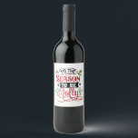 Étiquette Pour Bouteilles De Vin Tis the Season to be Jolly<br><div class="desc">A festive typography design that says "Tis the season to be jolly"</div>
