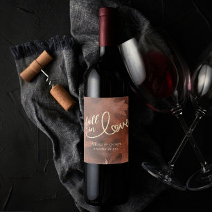 Étiquette Pour Bouteilles De Vin Tombez amoureux de l'automne Mariage orange brûl