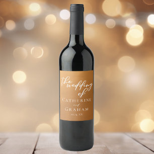 Étiquette Pour Bouteilles De Vin Tonalité Rustique or Tan Earth Tone Simple Mariage