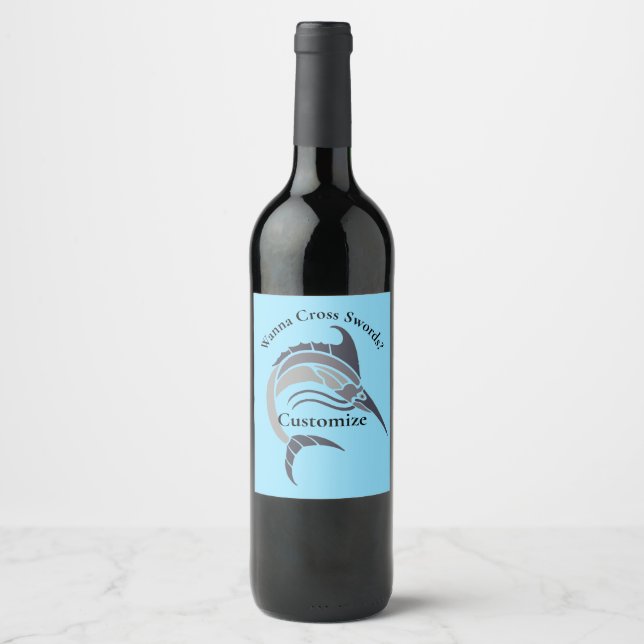 Étiquette Pour Bouteilles De Vin Tonnerre de poisson-épée (Devant)