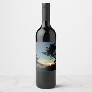 Étiquette Pour Bouteilles De Vin Torrey Pine Sunset III Paysage californien